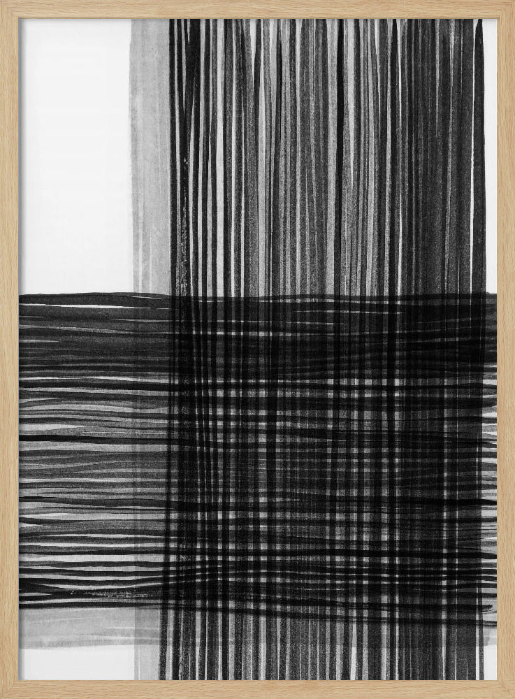 Black And Gray Lines Creating A Grid Pattern | Poster