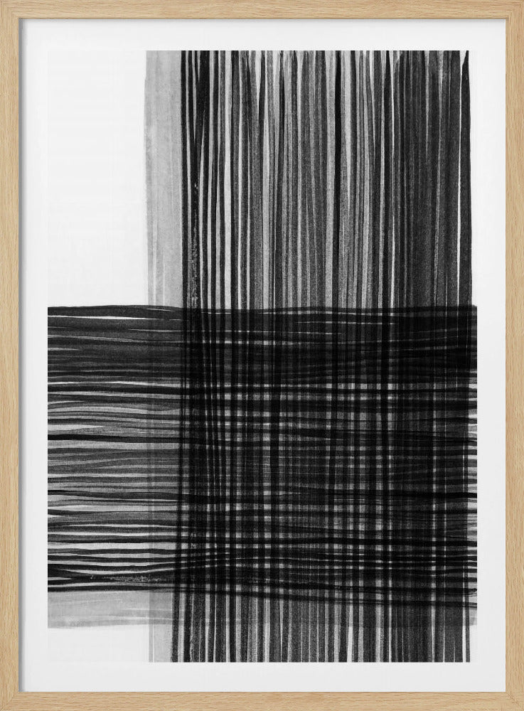 Black And Gray Lines Creating A Grid Pattern | Poster