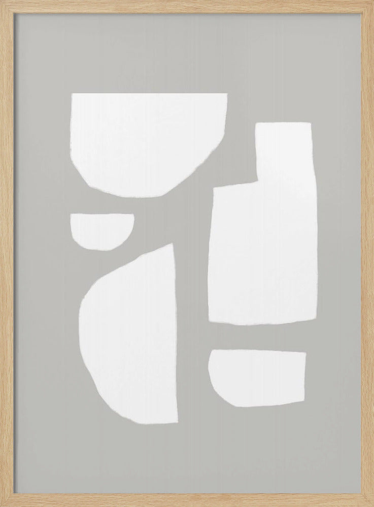 Minimalistische weiße Formen | Poster
