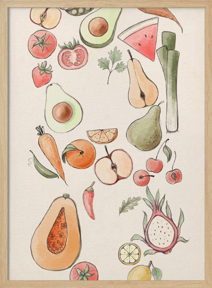 Tropische Gemüseillustration | Poster