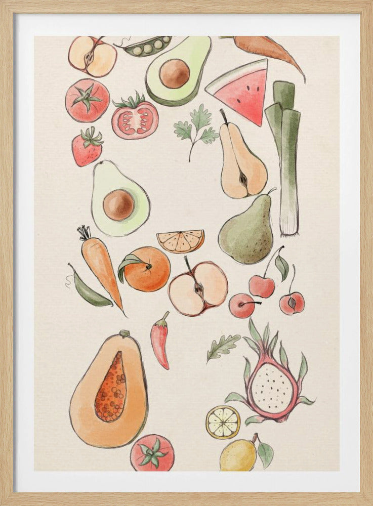 Tropische Gemüseillustration | Poster