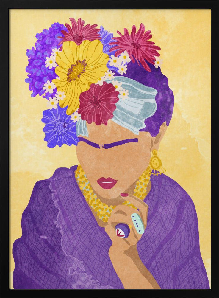 Frida und Blumen | Poster