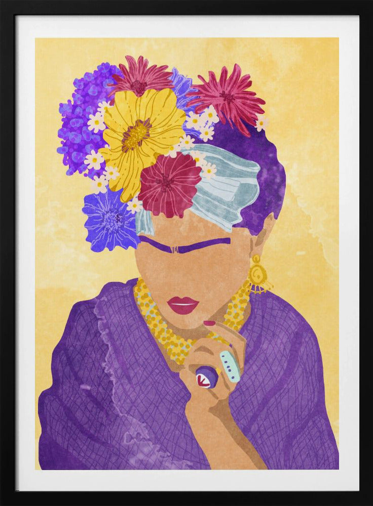 Frida und Blumen | Poster