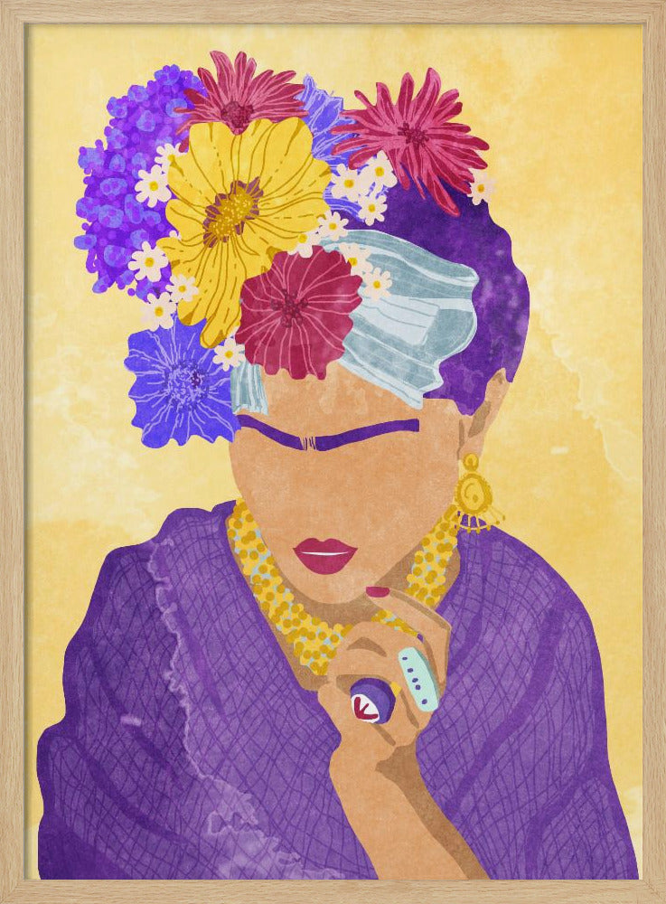Frida und Blumen | Poster