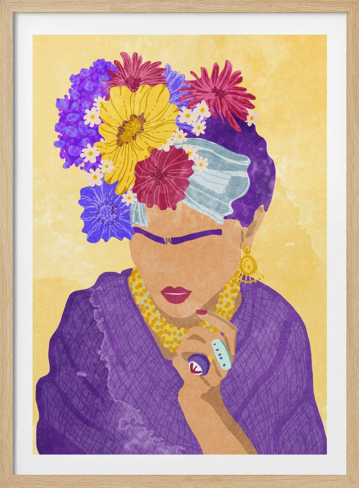 Frida und Blumen | Poster