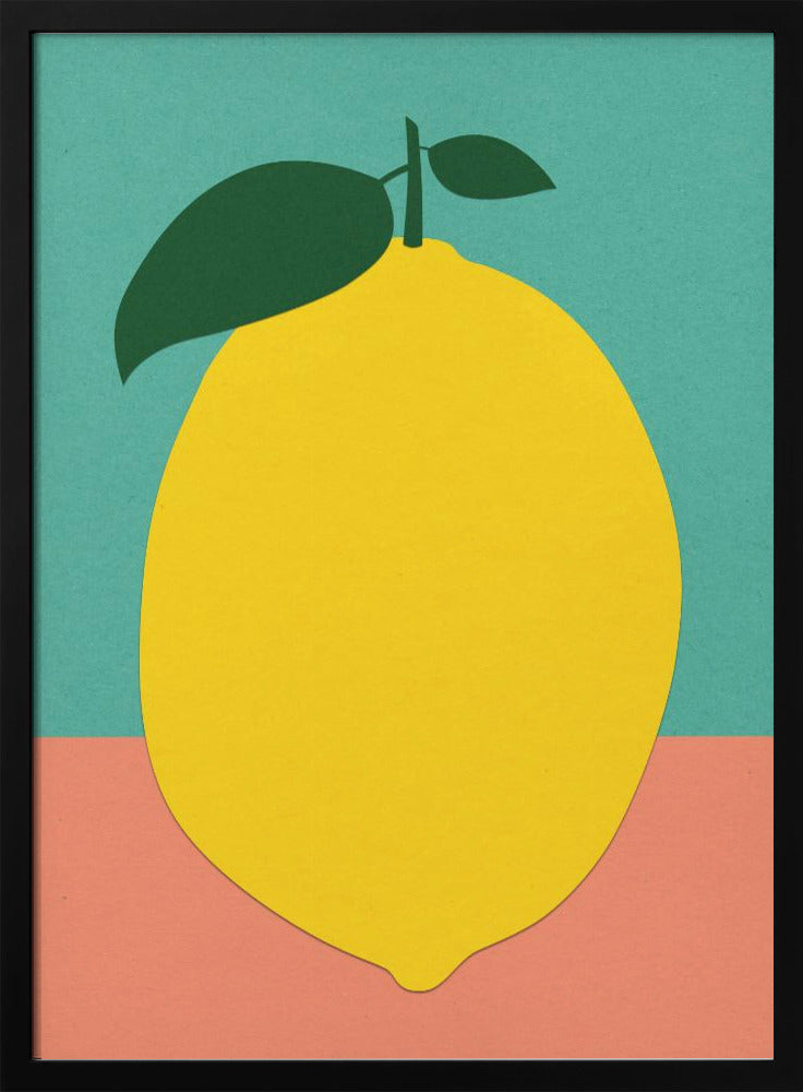 Zitrone mit zwei Blättern | Poster