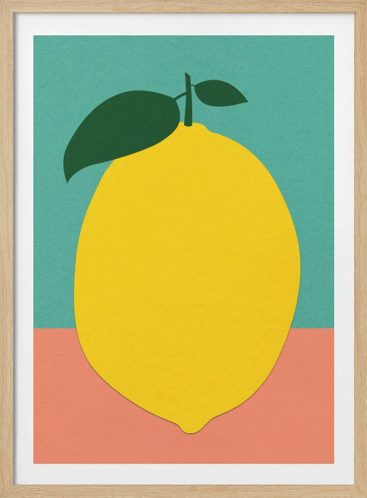 Zitrone mit zwei Blättern | Poster