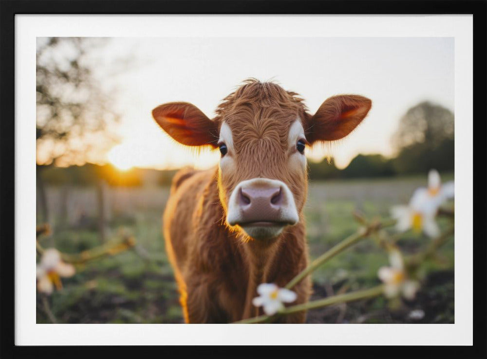 Kuh bei Sonnenaufgang | Poster