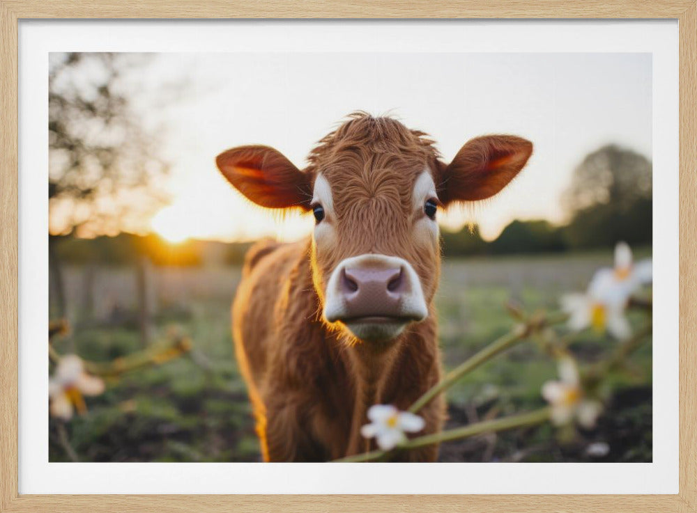 Kuh bei Sonnenaufgang | Poster