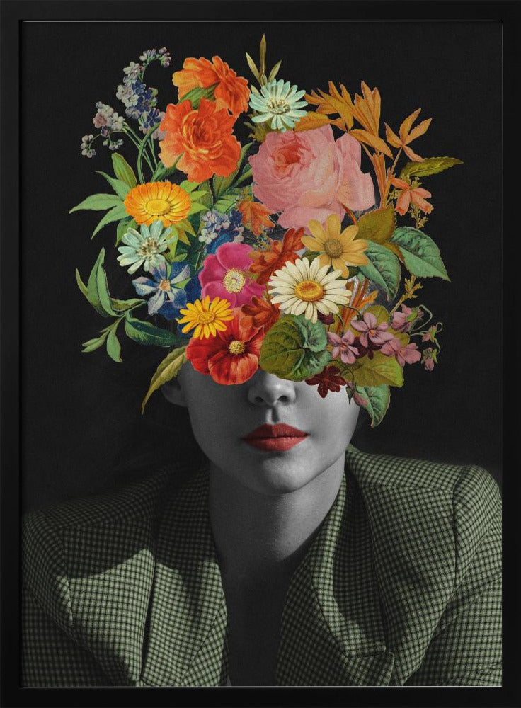 Grüner Vintage-Blumenstrauß | Poster