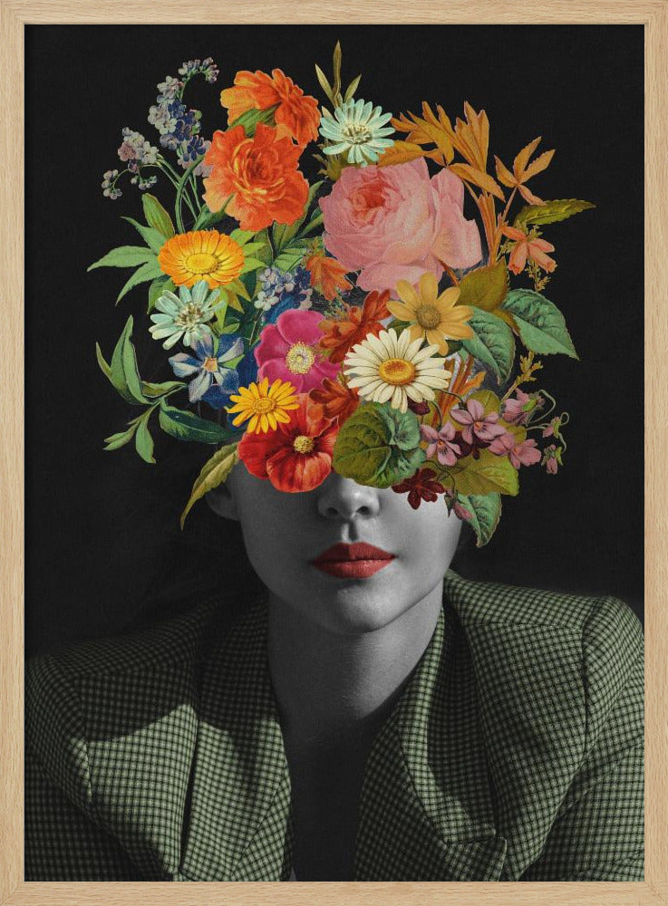 Grüner Vintage-Blumenstrauß | Poster
