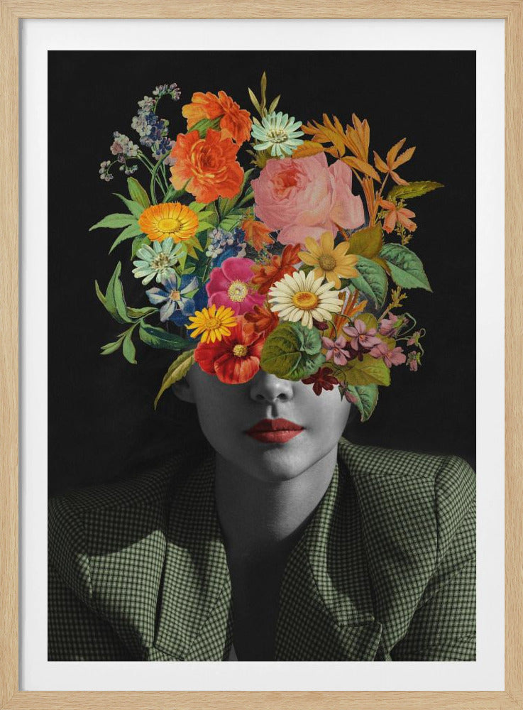 Grüner Vintage-Blumenstrauß | Poster