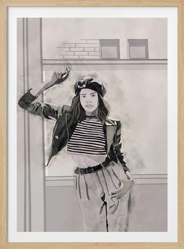 Smoking Woman 4x5 Print By Bohonewart | Poster