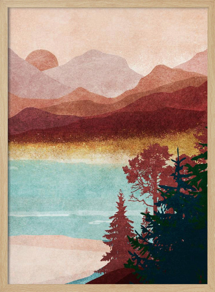 Nebelige Bergdämmerung | Poster