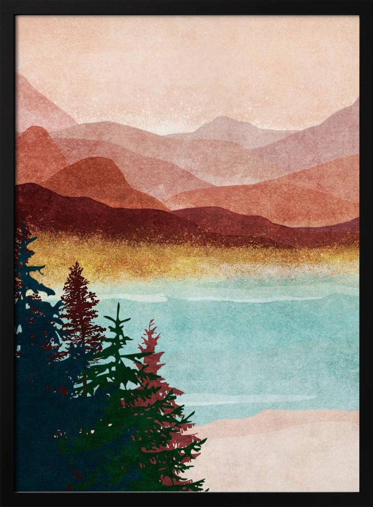 Nebeliges Bergglühen | Poster