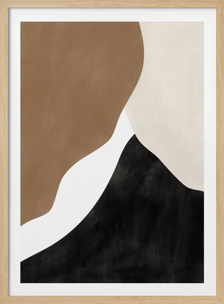 Abstrakte beige und braune Kunst | Poster