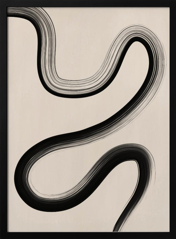 Schwarze Pinselstrichkunst | Poster