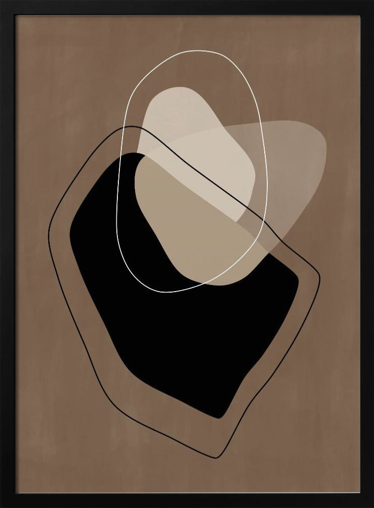 Mehrschichtige organische Formen in neutralen Tönen | Poster