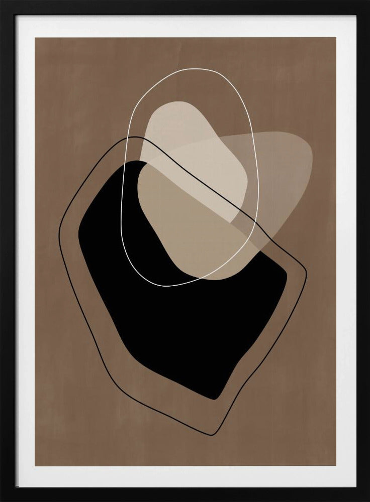 Mehrschichtige organische Formen in neutralen Tönen | Poster