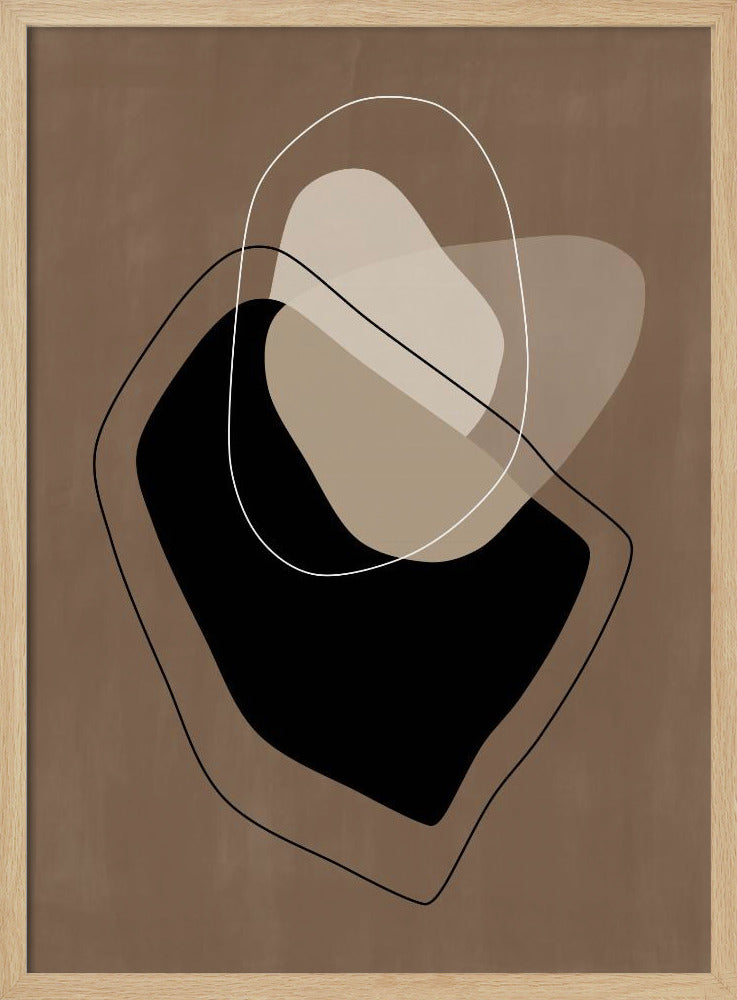 Mehrschichtige organische Formen in neutralen Tönen | Poster
