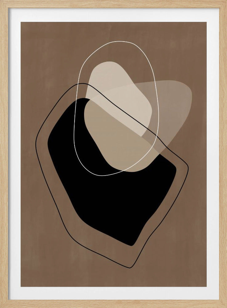 Mehrschichtige organische Formen in neutralen Tönen | Poster
