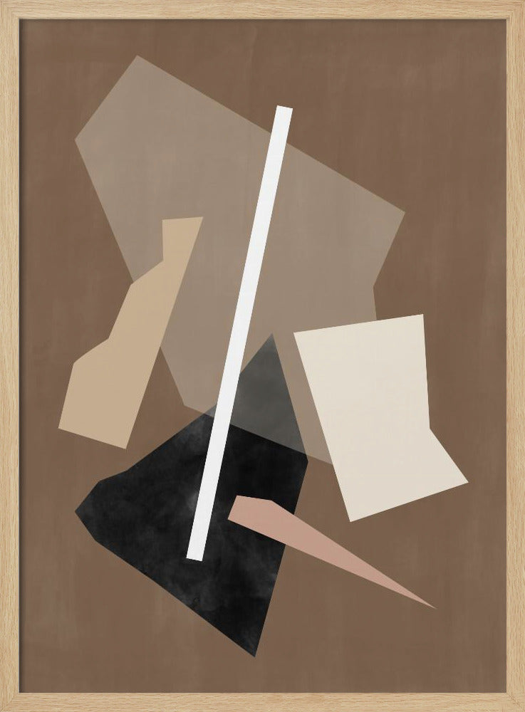 Braunes Papier schneidet Malerei | Poster
