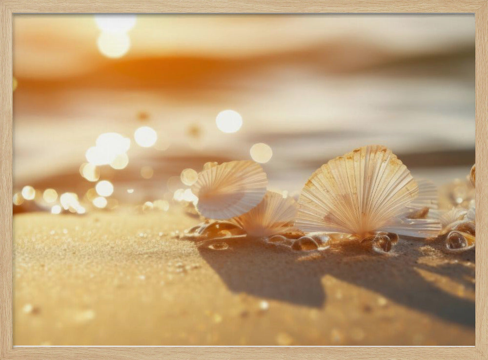 Sonnenbeschienene Muscheln | Poster