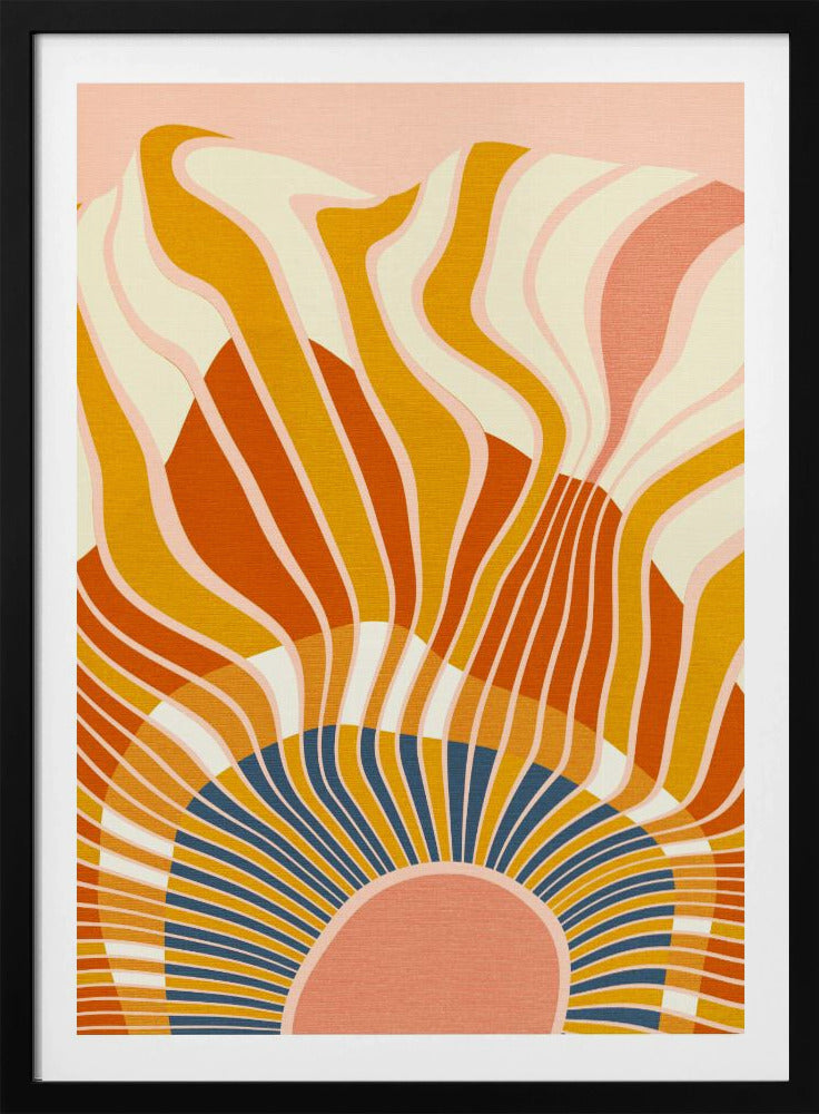 Rainbow Plus Shapes Blue Mustard12 | Poster