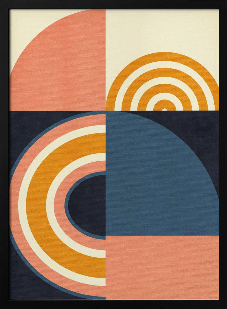 Rainbow Plus Shapes Blue Mustard9 | Poster