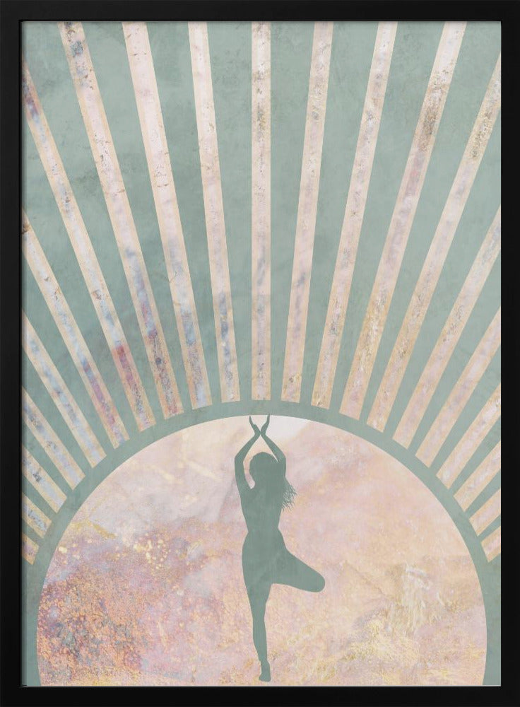 Yoga Boho Sonnenaufgang Grün 1 | Poster