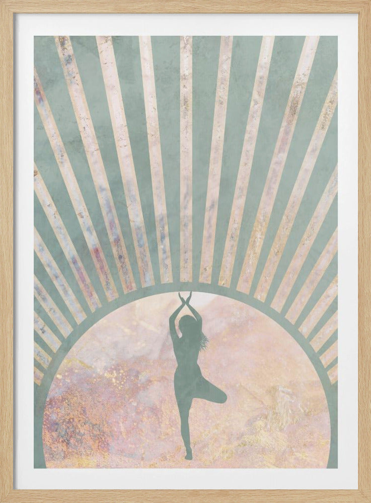 Yoga Boho Sonnenaufgang Grün 1 | Poster