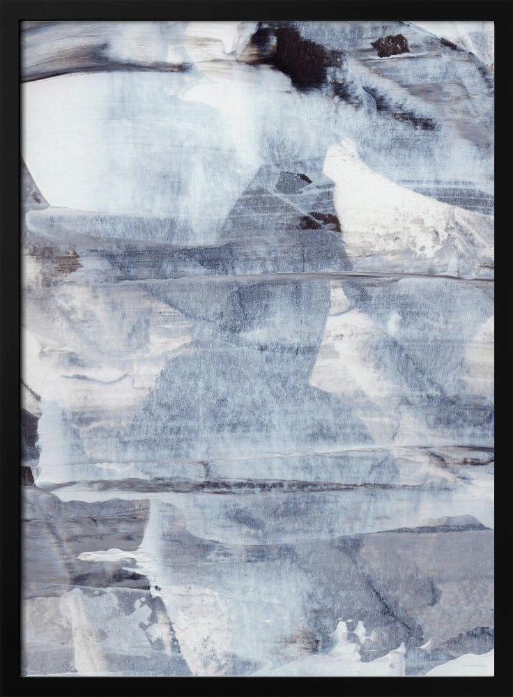 Pinselstriche in Graublau- und Weißtönen | Poster