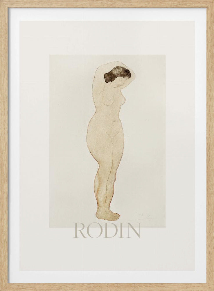 Nackt, stehend mit Händen auf dem Kopf | Poster