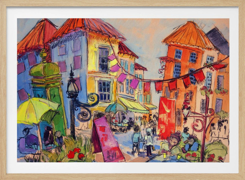 Lebendige Straßenszene | Poster