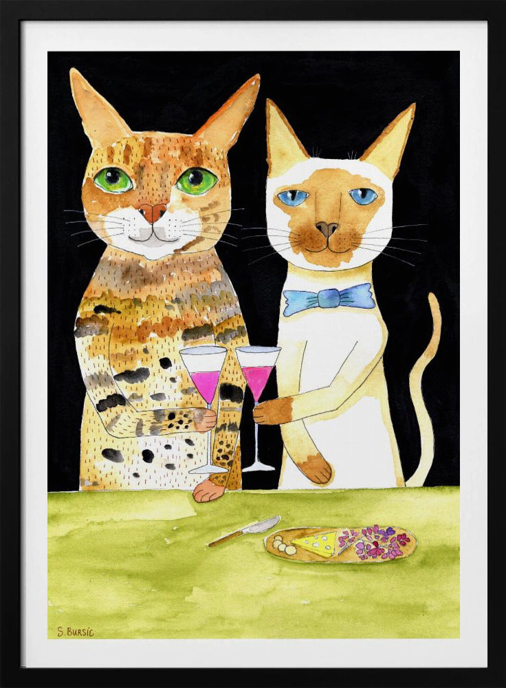 Katzen trinken beste Freunde | Poster