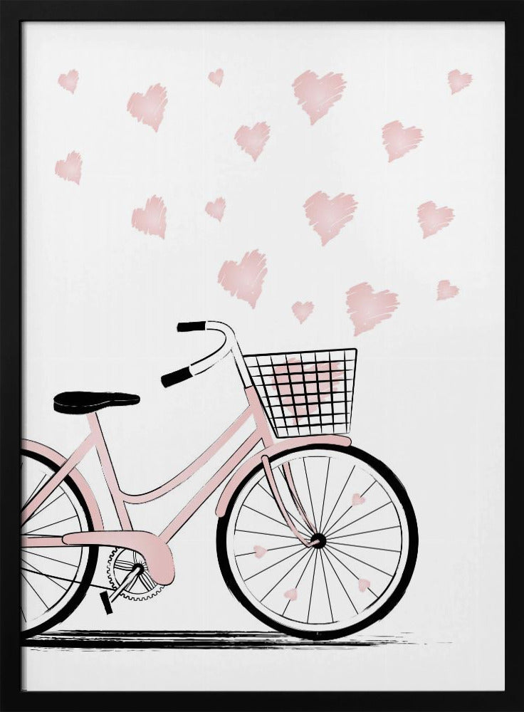 Fahrrad mit Herzen | Poster