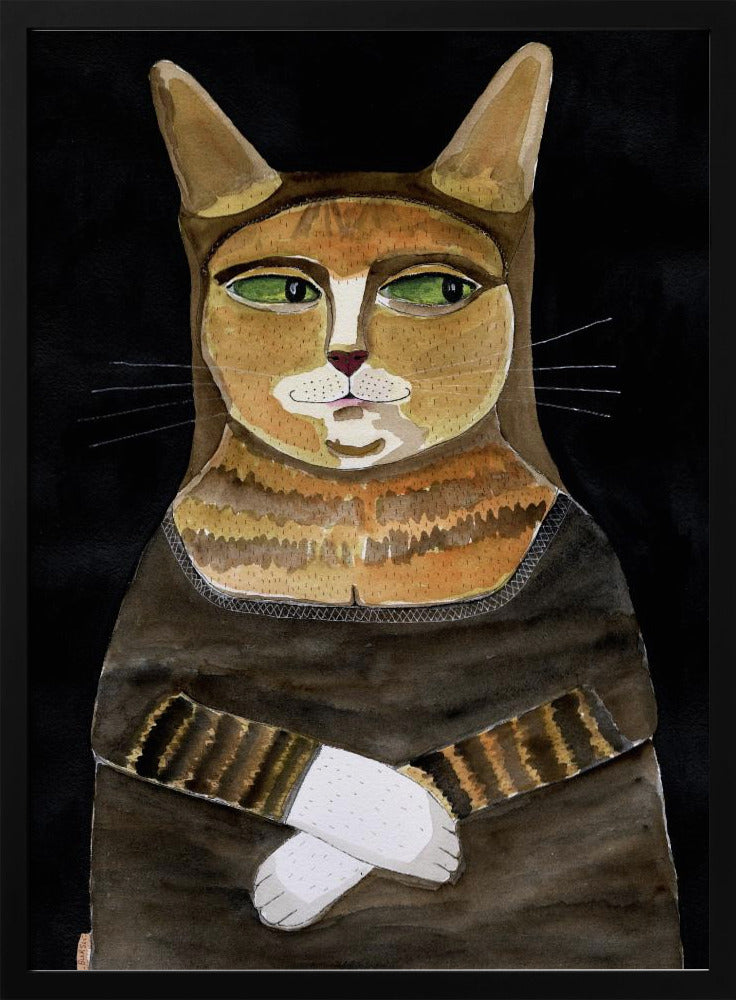 Mona Lisa Katze Lustiger Katzenhumor Ingwer Orange Katze | Poster