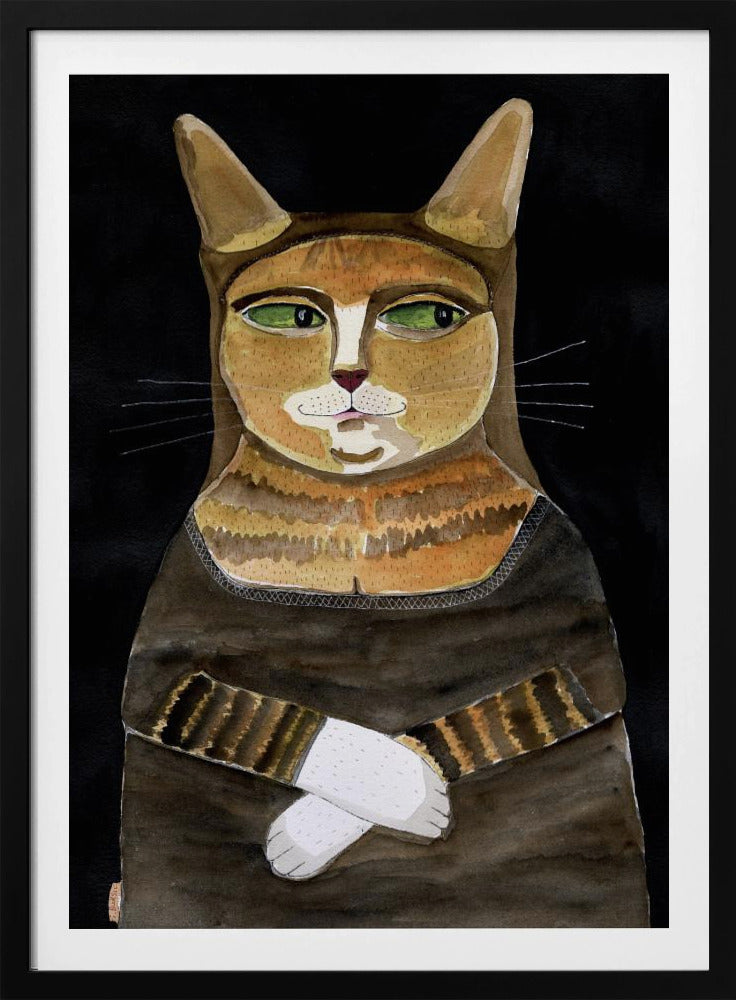 Mona Lisa Katze Lustiger Katzenhumor Ingwer Orange Katze | Poster