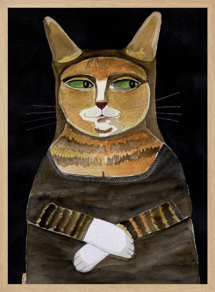 Mona Lisa Katze Lustiger Katzenhumor Ingwer Orange Katze | Poster