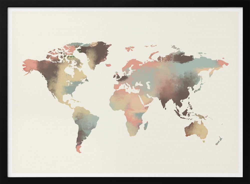 Aquarell Weltkarte | Poster