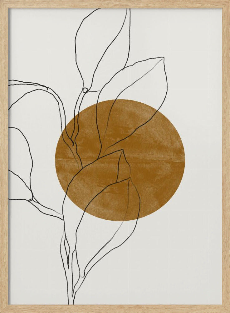Earthy Line Leaves | Poster