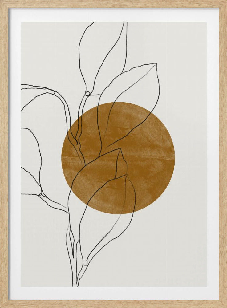Earthy Line Leaves | Poster
