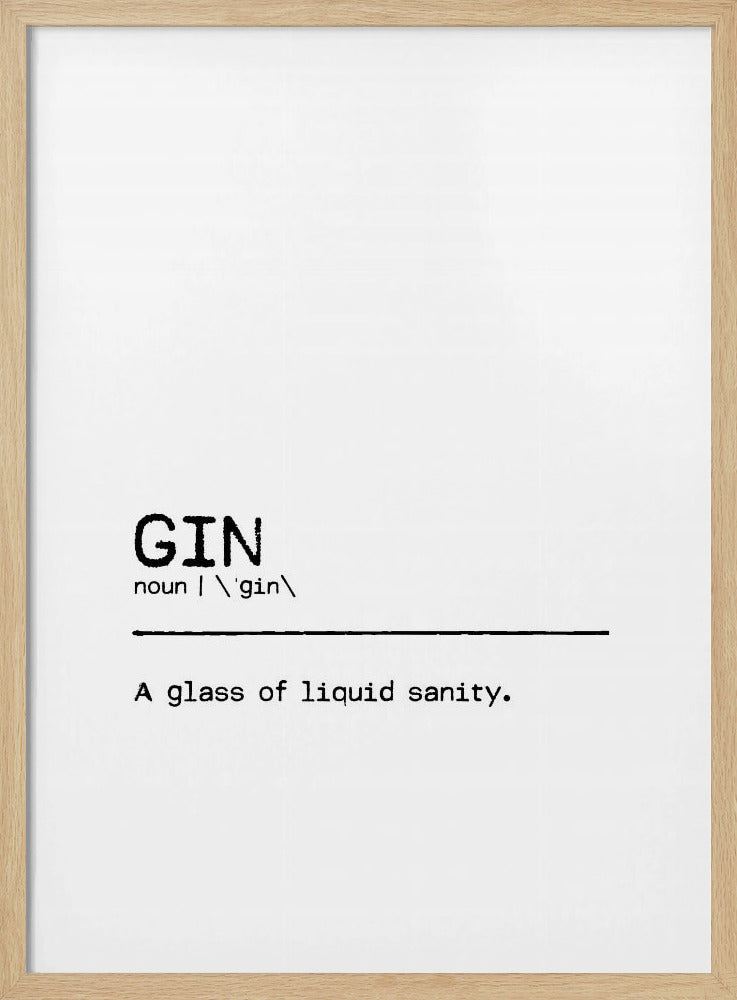 Zitat Gin Sanity | Poster