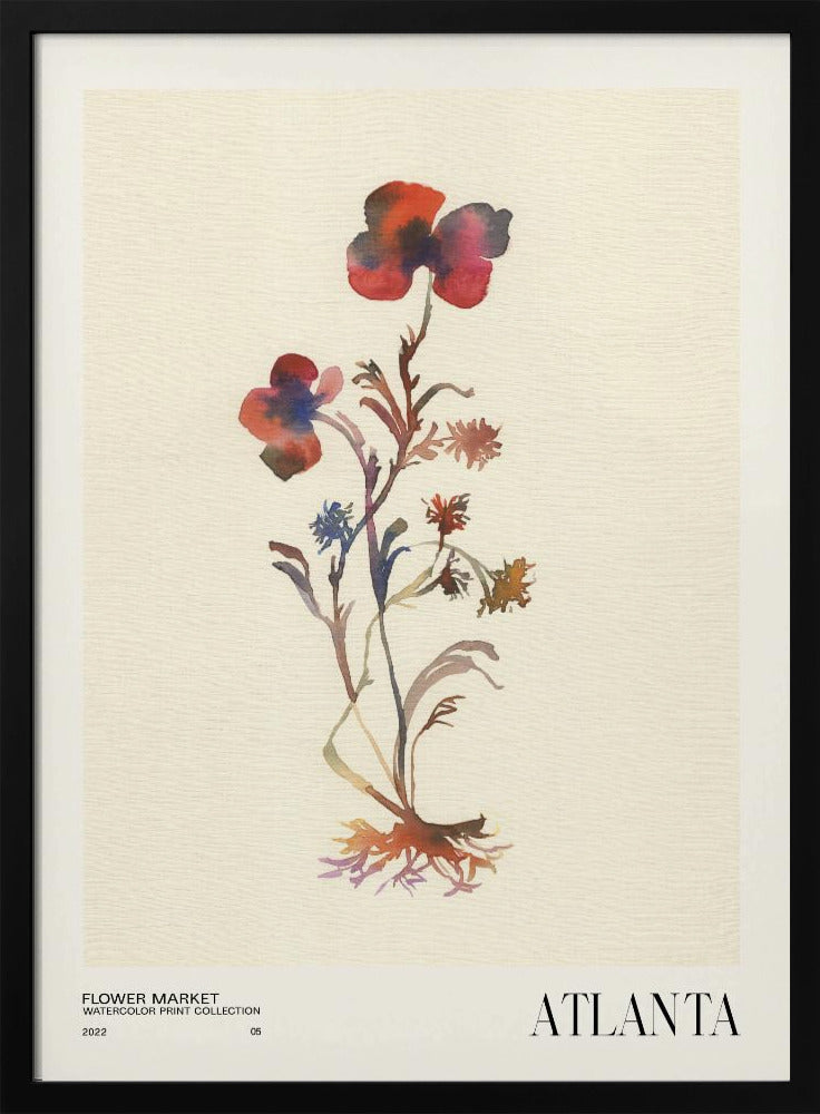 Aquarelldruck-Sammlung. Blumenmarkt – Atlanta | Poster