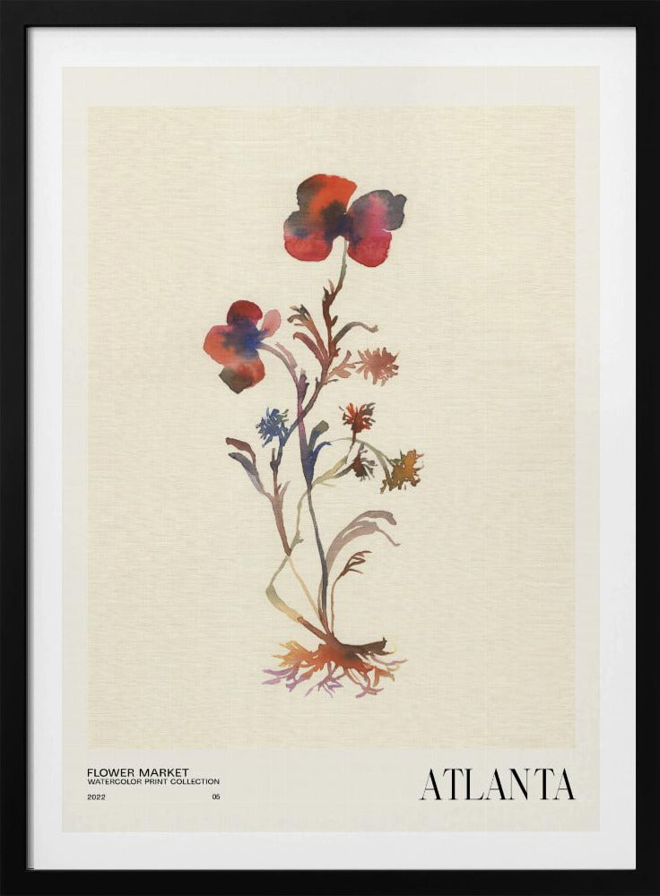 Aquarelldruck-Sammlung. Blumenmarkt – Atlanta | Poster