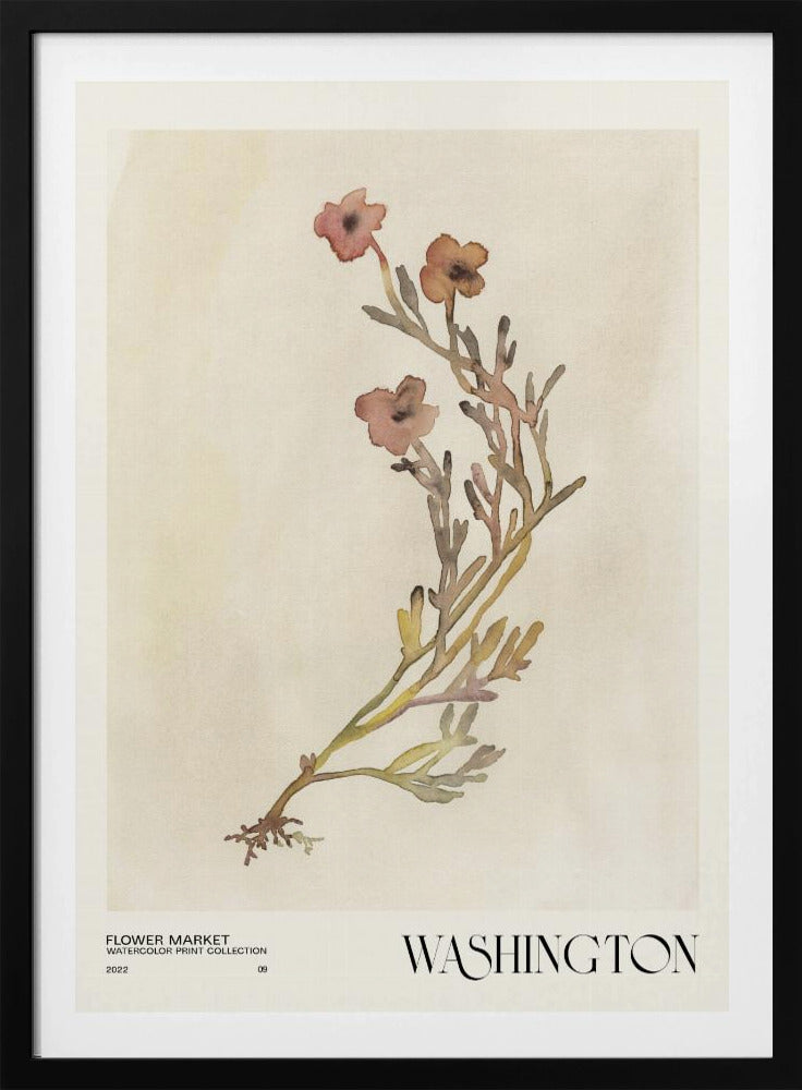 Aquarelldruck-Sammlung. Blumenmarkt – Washington | Poster