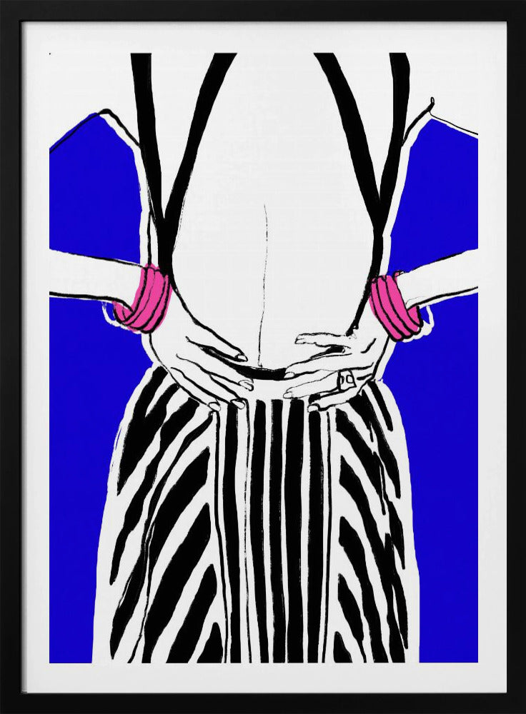 Kräftige Streifen, blauer Hintergrund | Poster