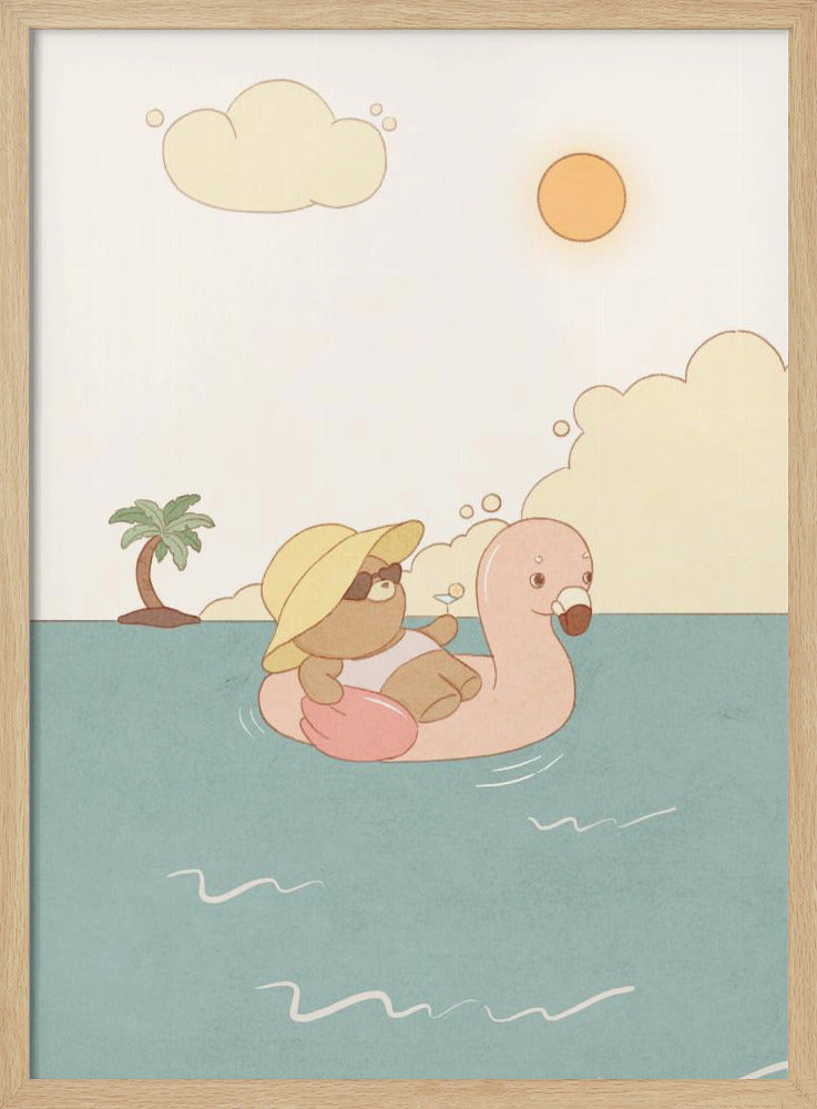 Bär am Sommerstrand | Poster