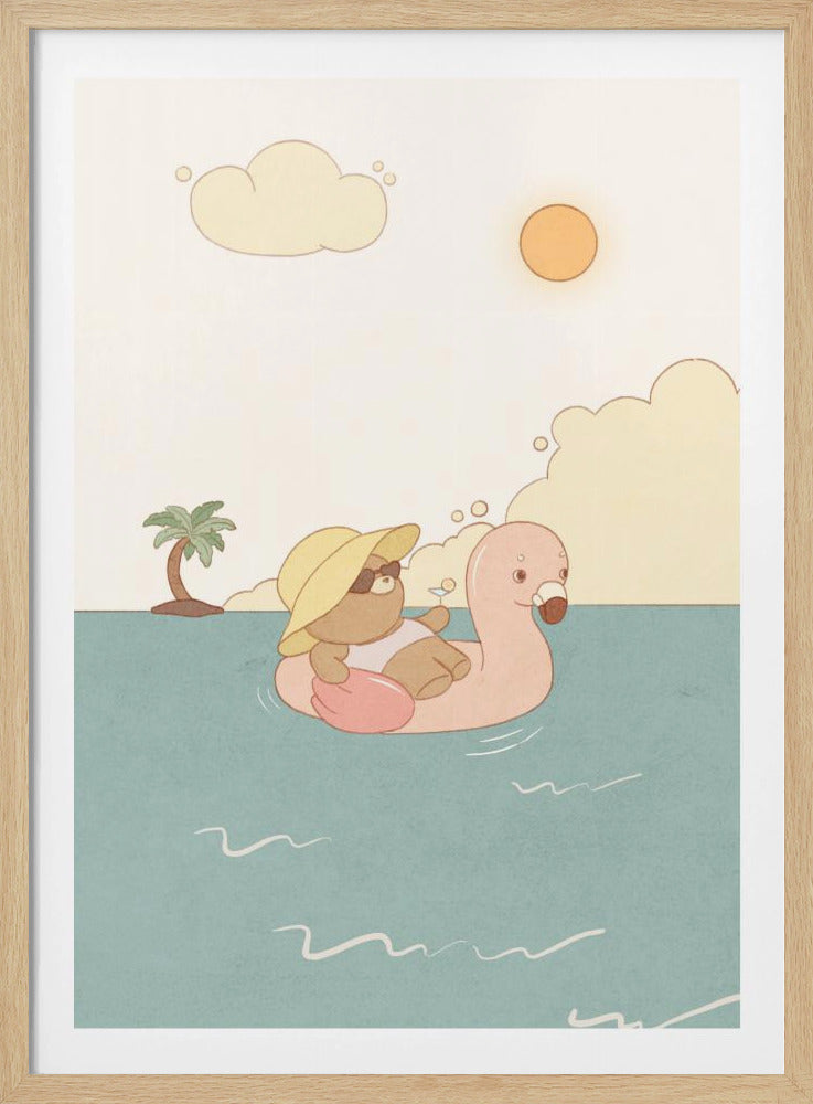 Bär am Sommerstrand | Poster