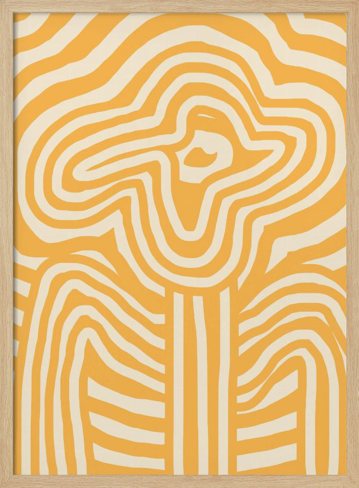 Gelb gestreifte Blume | Poster